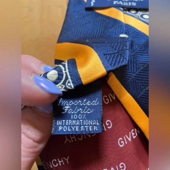 Givenchy Blue and Gold Striped Tie - Picture 4 of 7